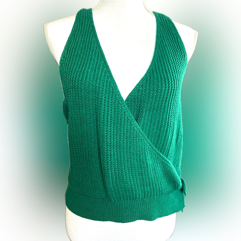 Vince Green Ribbed Tank Top